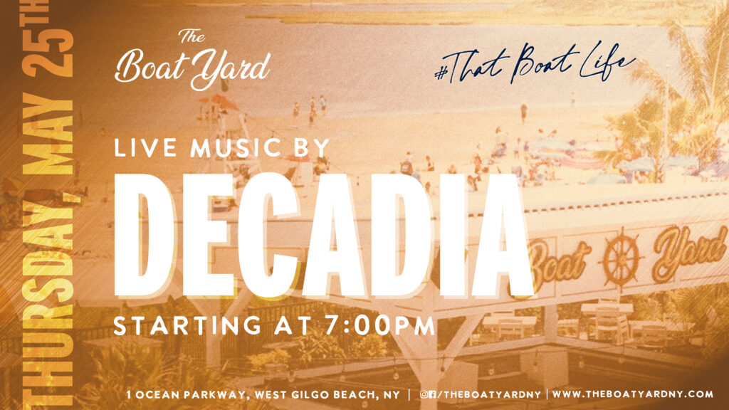 Live music by Decadia on Saturday, June 17th at 7pm