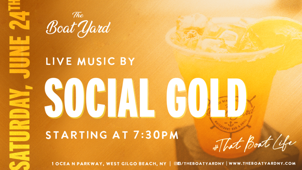 Live music by Social Gold on Saturday, June 24th at 7:30pm