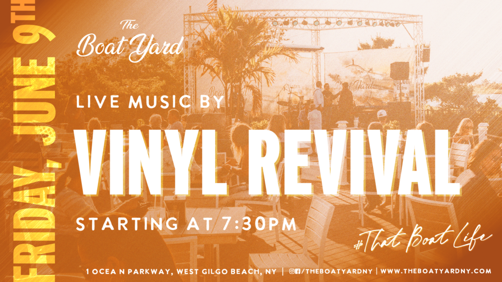 Live music by Vinyl Revival on Friday, June 9th at 7:30pm