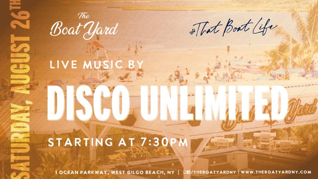 Disco Unlimited august 26 at 7:30 pm