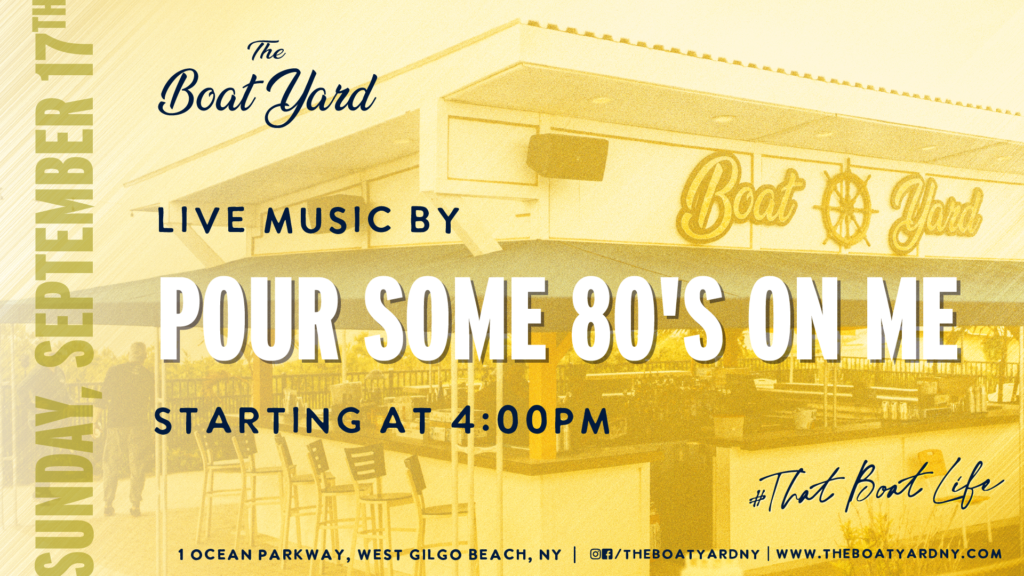 Pour Some 80's on Me starting at 4pm on september 17th